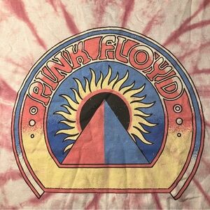 Forever 21 Cropped Tie Dyed Pink Floyd Tee - Size M/L - NWT
